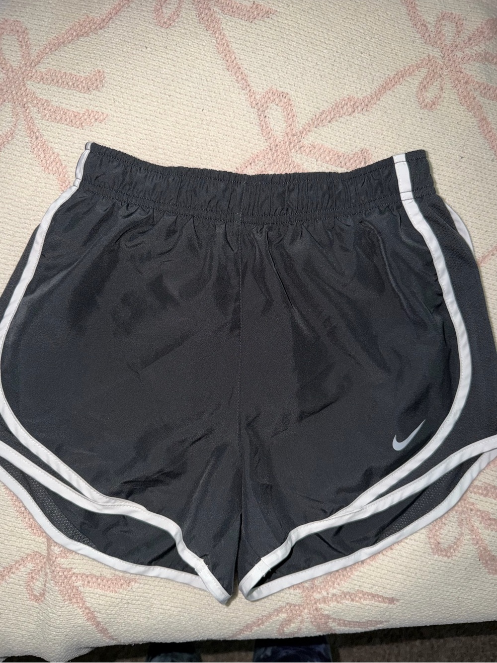 Nike Black Athletic Running Shorts with White Trim